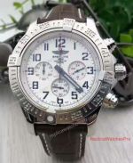 Replica Breitling Avenger Watch SS White Chronograph Leather